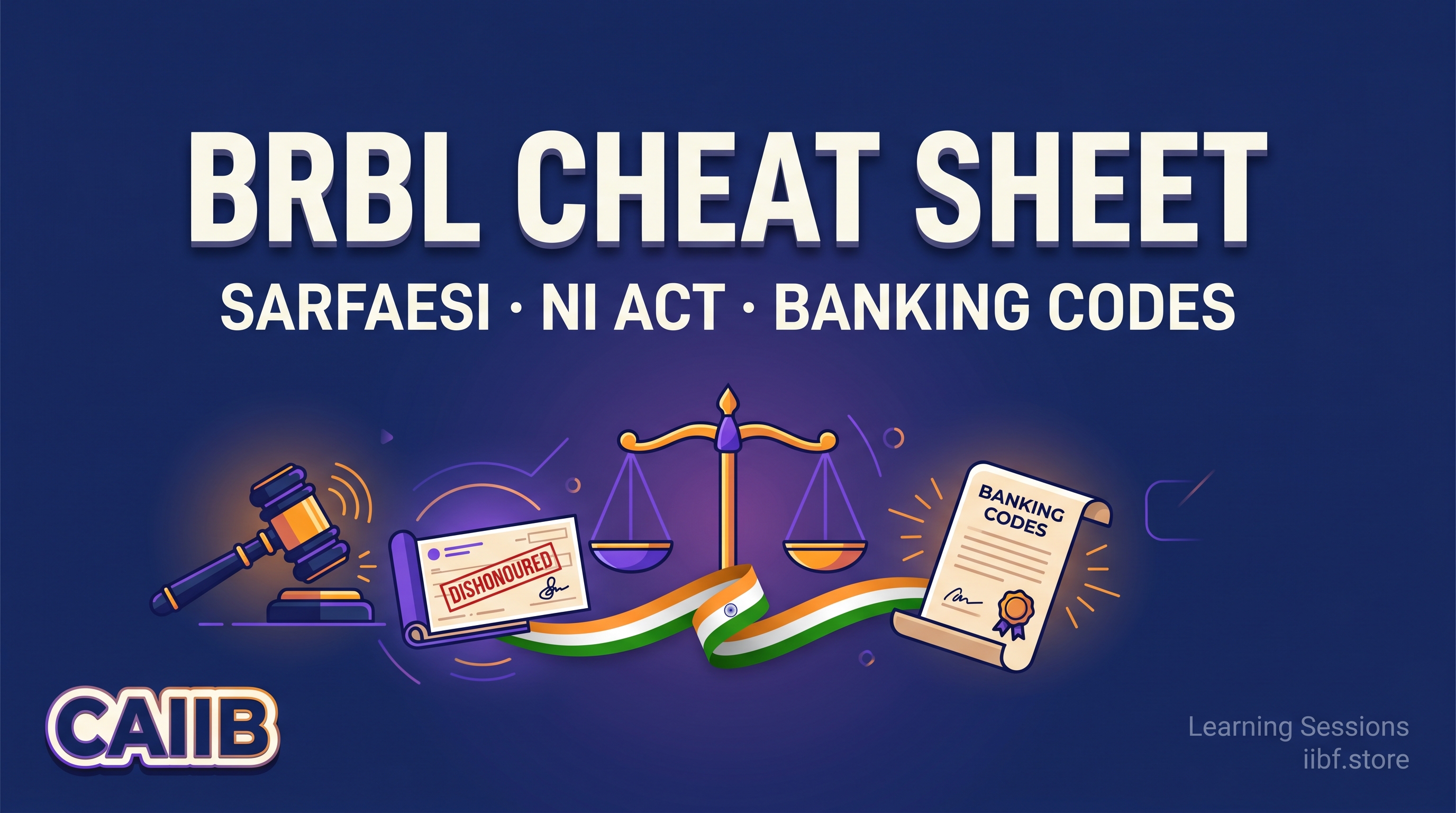 CAIIB BRBL — SARFAESI, NI Act और Banking Codes का Cheat Sheet