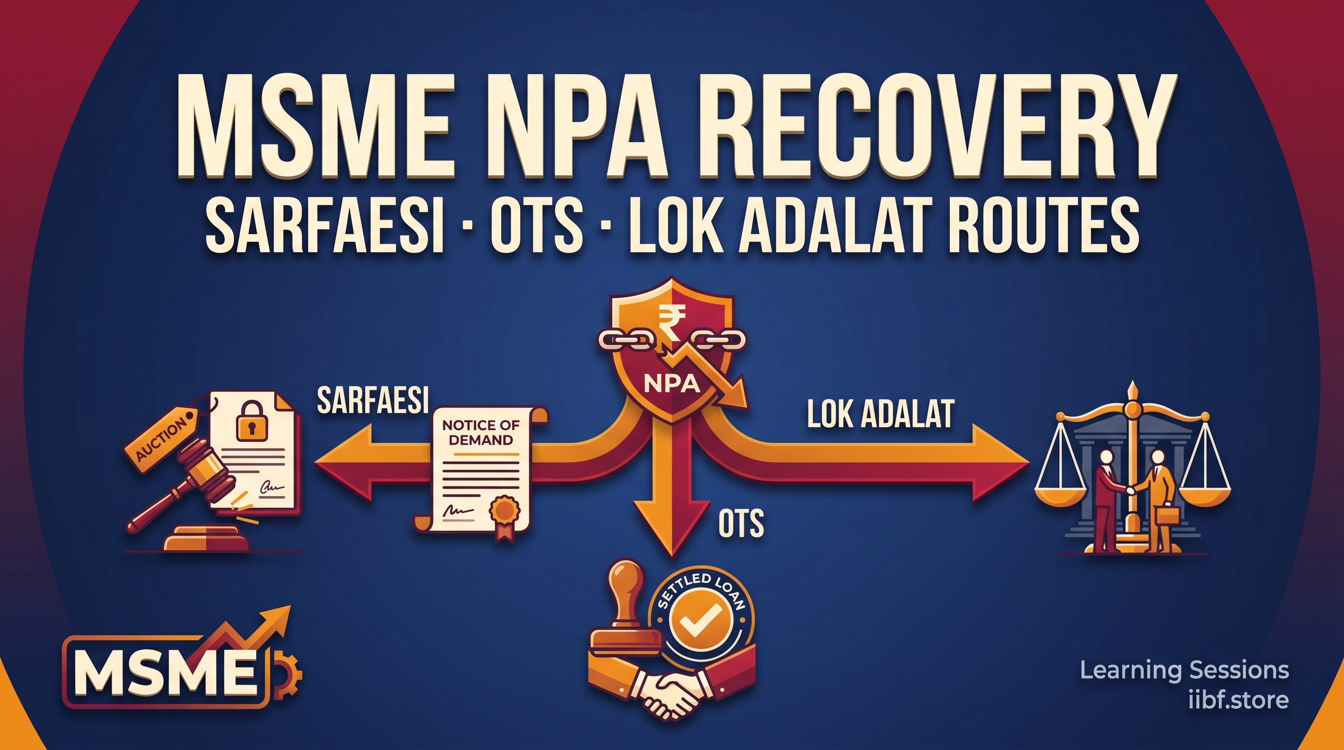 NPA Recovery in MSME Lending — SARFAESI, OTS, Lok Adalat Routes