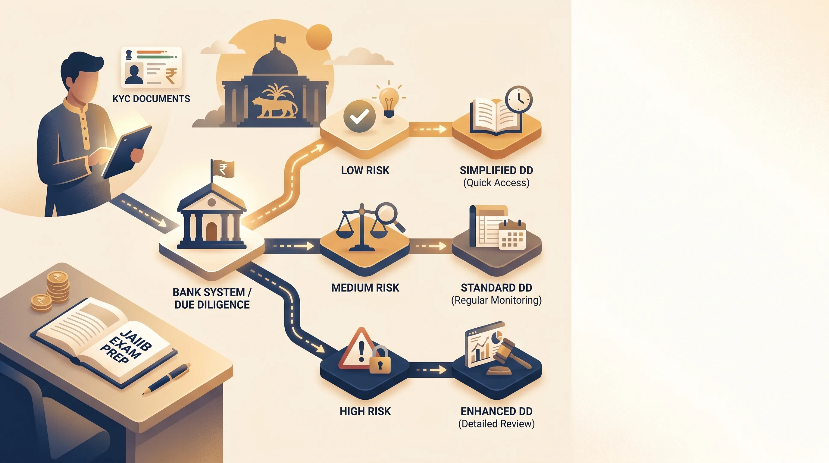 Flowchart of customer due diligence and KYC risk categorisation