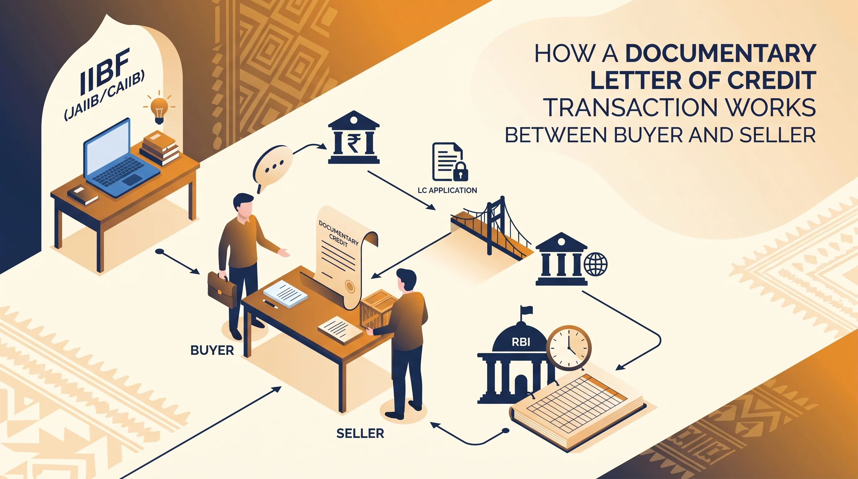 How a documentary letter of credit transaction works between buyer and seller