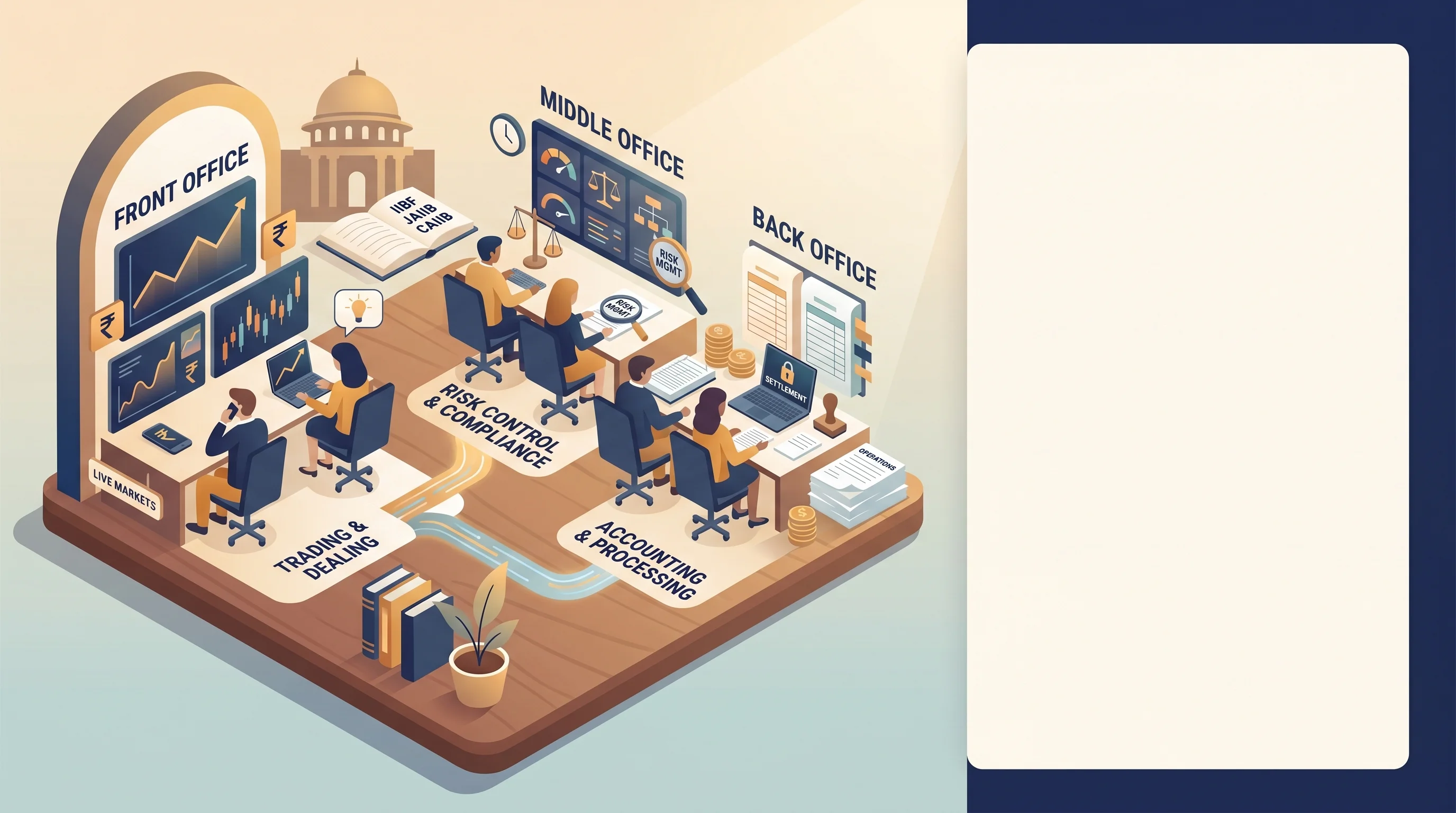 Structure of a bank treasury front middle and back office