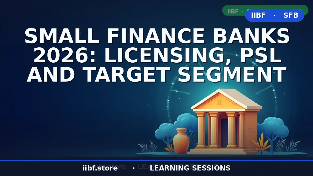 Small Finance Banks 2026: Licensing, PSL and Target Segment