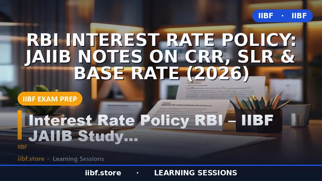 RBI Interest Rate Policy: JAIIB Notes on CRR, SLR & Base Rate (2026)