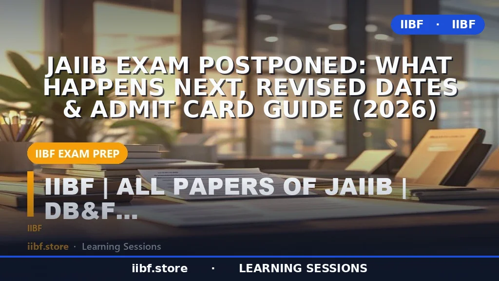 JAIIB Exam Postponed: What Happens Next, Revised Dates & Admit Card Guide (2026)