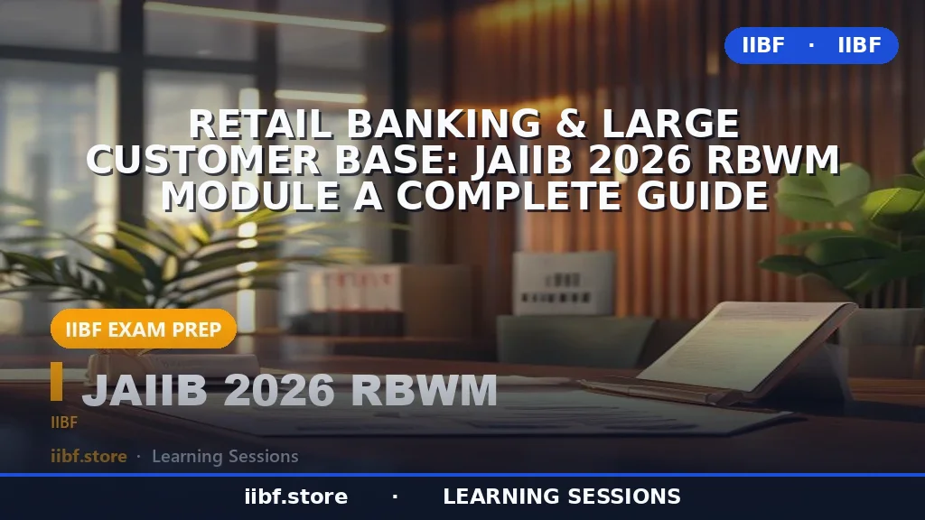 Retail Banking & Large Customer Base: JAIIB 2026 RBWM Module A Complete Guide
