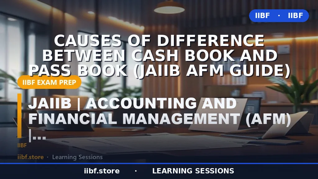 Causes of Difference Between Cash Book and Pass Book (JAIIB AFM Guide)