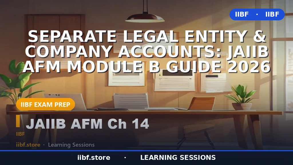 Separate Legal Entity & Company Accounts: JAIIB AFM Module B Guide 2026