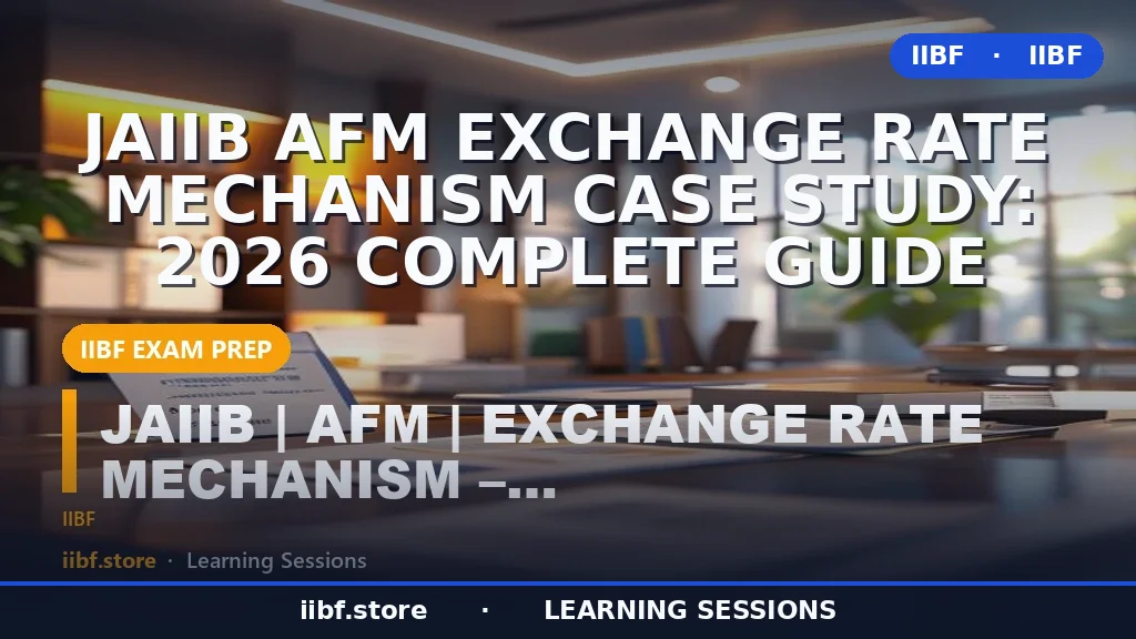 JAIIB AFM Exchange Rate Mechanism Case Study: 2026 Complete Guide