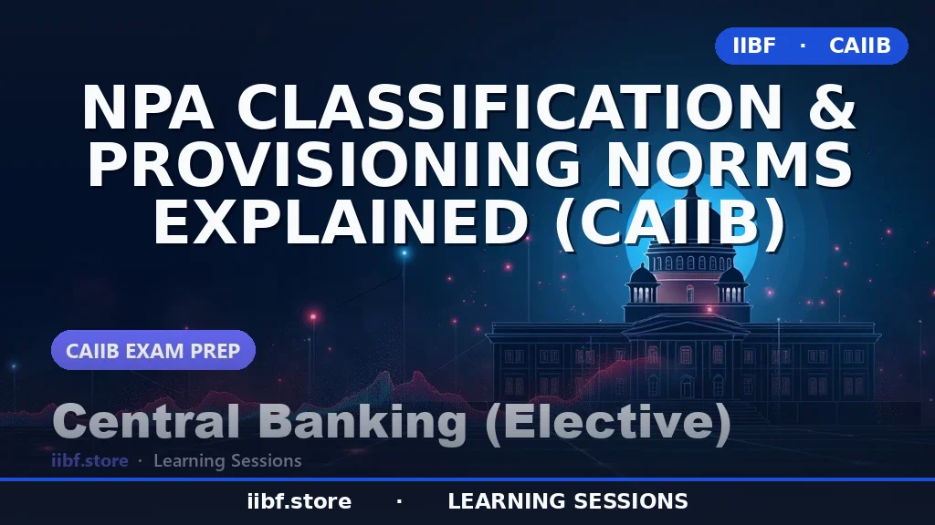 NPA classification & Provisioning Norms Explained (CAIIB)