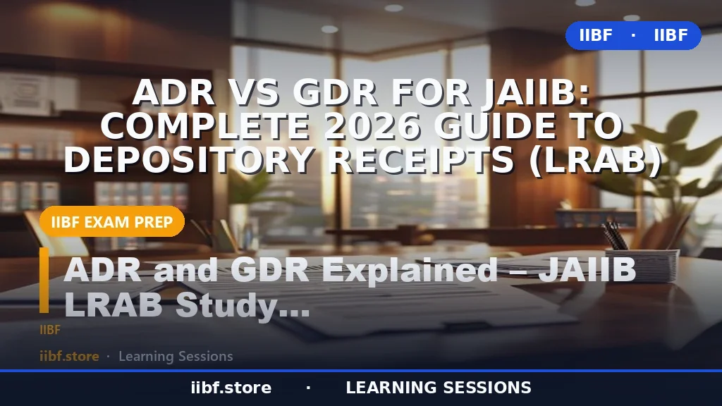 ADR vs GDR for JAIIB: Complete 2026 Guide to Depository Receipts (LRAB)