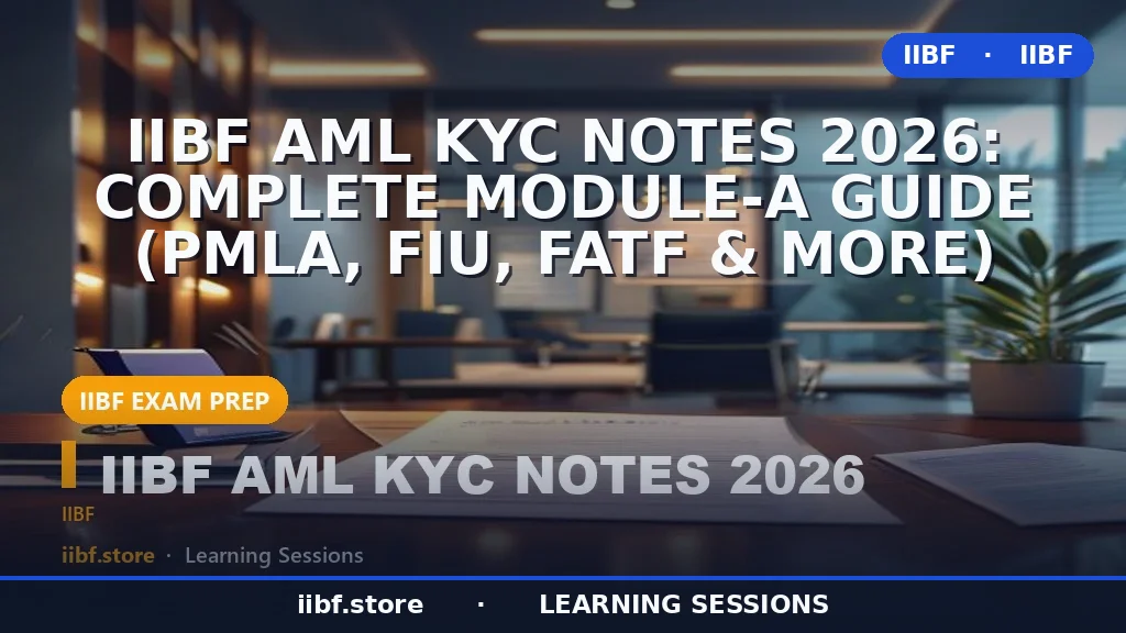 IIBF AML KYC Notes 2026: Complete Module-A Guide (PMLA, FIU, FATF & More)