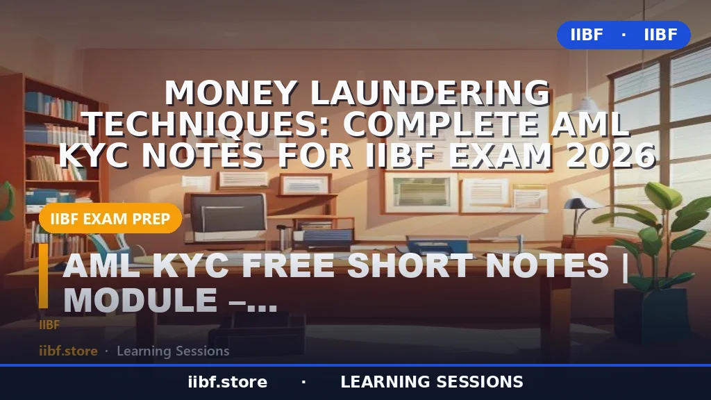 Money Laundering Techniques: Complete AML KYC Notes for IIBF Exam 2026