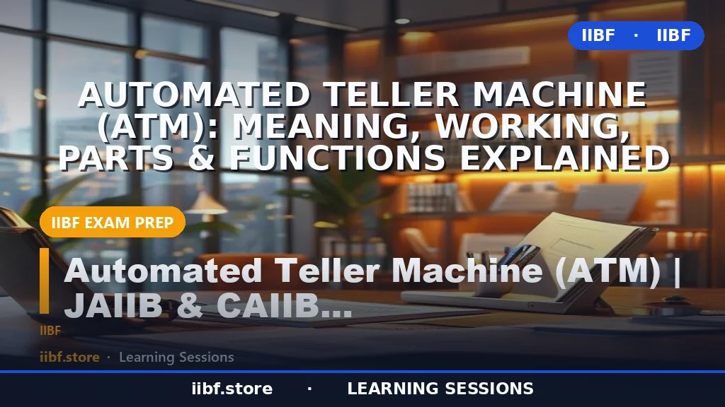 Automated Teller Machine (ATM): Meaning, Working, Parts & Functions Explained