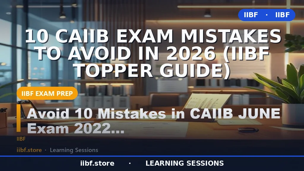 10 CAIIB Exam Mistakes to Avoid in 2026 (IIBF Topper Guide)