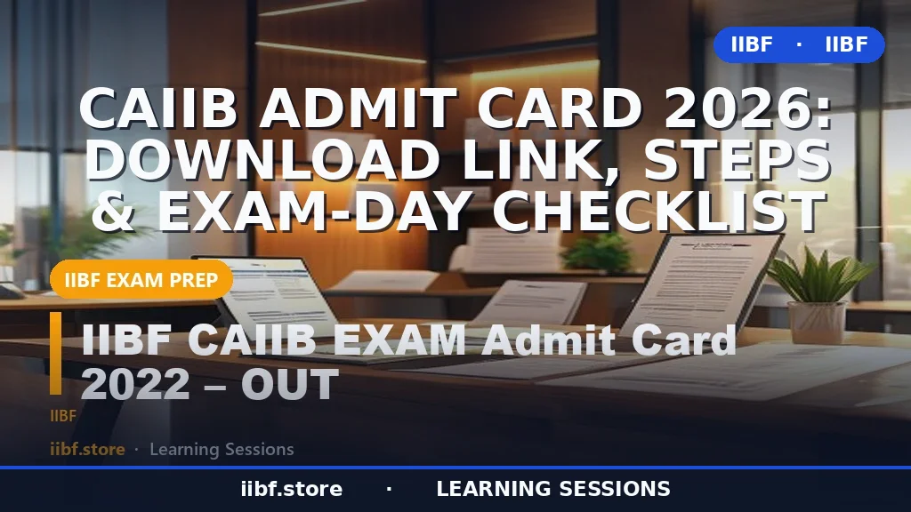 CAIIB Admit Card 2026: Download Link, Steps & Exam-Day Checklist