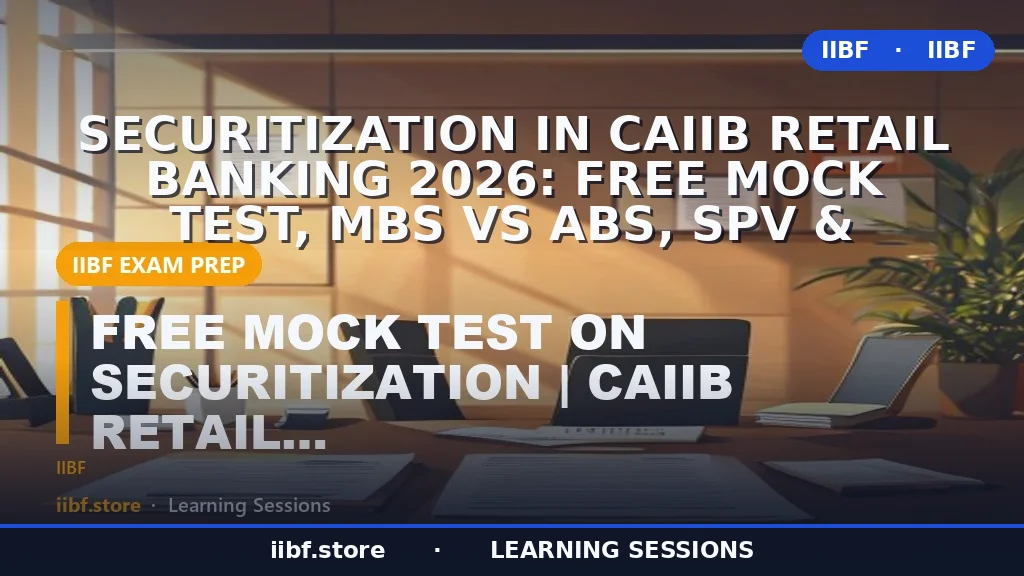 Securitization in CAIIB Retail Banking 2026: Free Mock Test, MBS vs ABS, SPV &