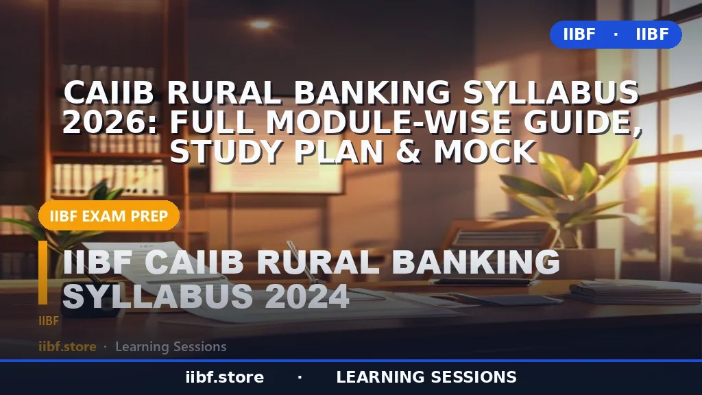 CAIIB Rural Banking Syllabus 2026: Full Module-Wise Guide, Study Plan & Mock