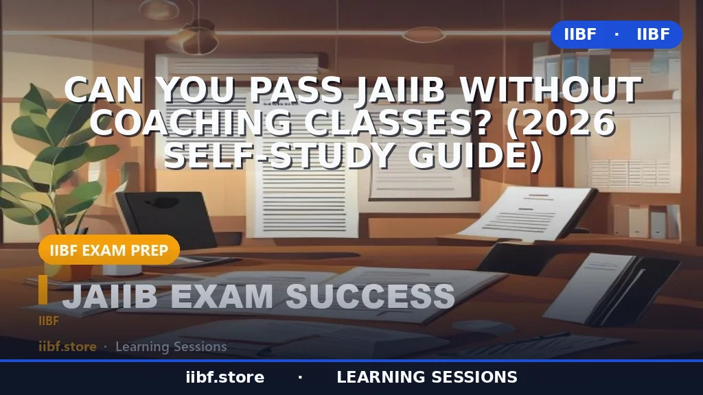 Can You Pass JAIIB Without Coaching Classes? (2026 Self-Study Guide)