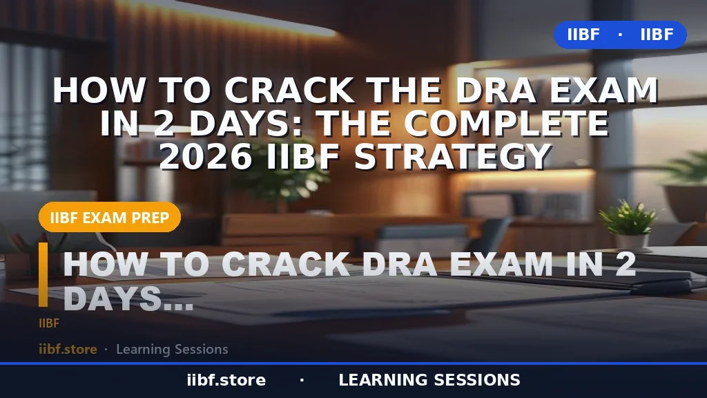 How to Crack the DRA Exam in 2 Days: The Complete 2026 IIBF Strategy