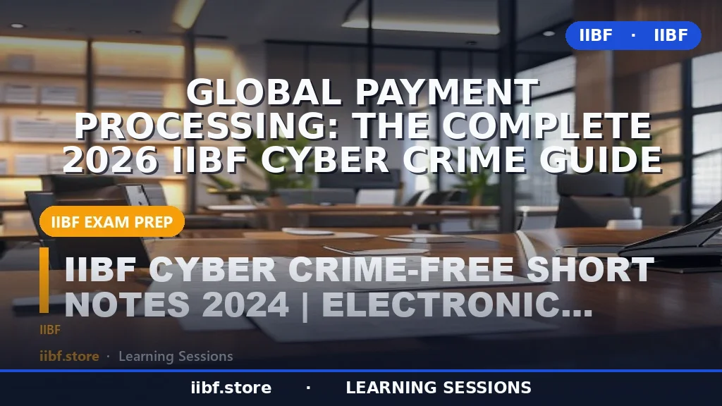 Global Payment Processing: The Complete 2026 IIBF Cyber Crime Guide