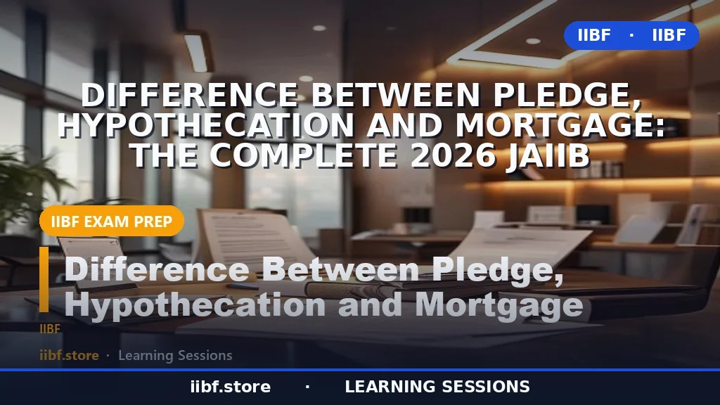 गिरवी (Pledge), दृष्टिबंधक (Hypothecation) और बंधक (Mortgage) में अंतर: सम्पूर्ण 2026 JAIIB गाइड