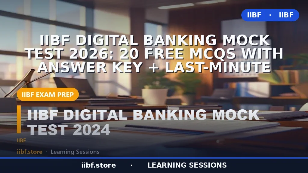 IIBF Digital Banking Mock Test 2026: 20 Free MCQs with Answer Key + Last-Minute