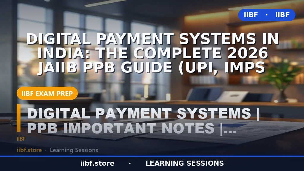 Digital Payment Systems in India: The Complete 2026 JAIIB PPB Guide (UPI, IMPS