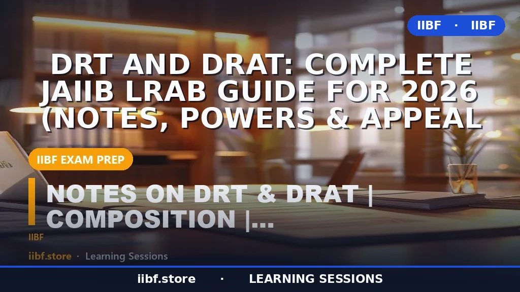 DRT and DRAT: Complete JAIIB LRAB Guide for 2026 (Notes, Powers & Appeal