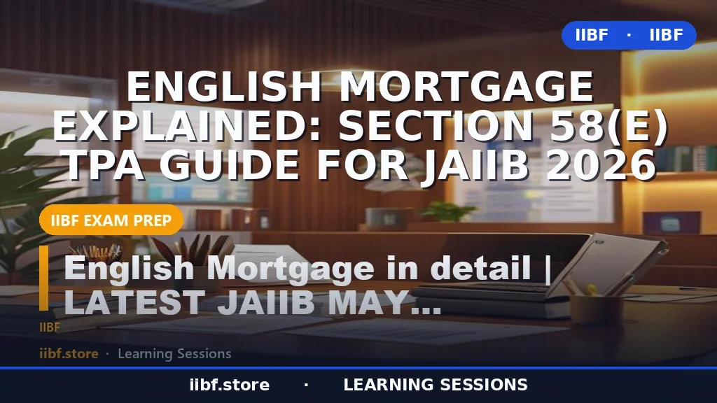 English Mortgage Explained: Section 58(e) TPA Guide for JAIIB 2026