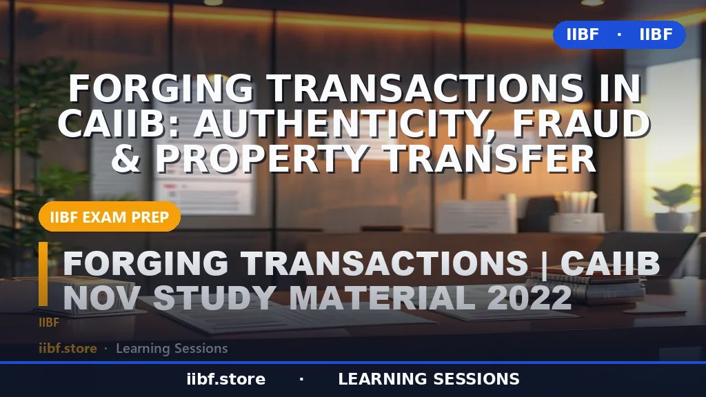 Forging Transactions in CAIIB: Authenticity, Fraud & Property Transfer