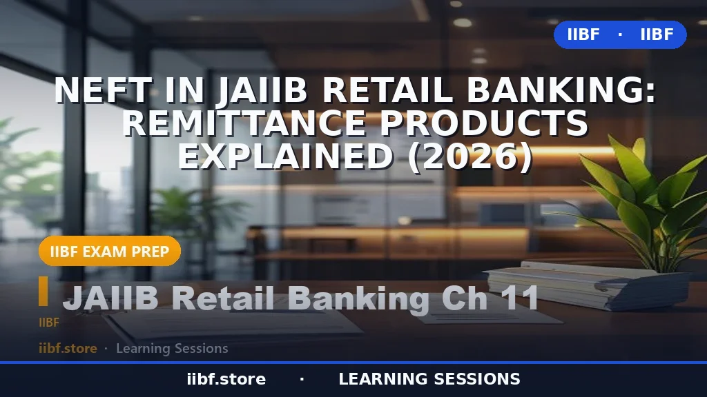 NEFT in JAIIB Retail Banking: Remittance Products Explained (2026)