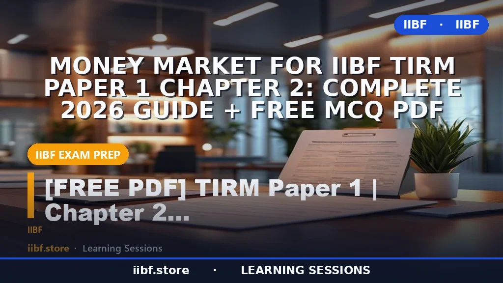 Money Market for IIBF TIRM Paper 1 Chapter 2: Complete 2026 Guide + Free MCQ PDF