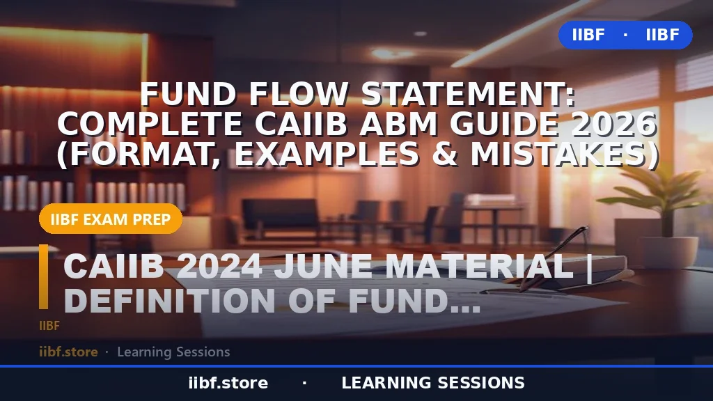 Fund Flow Statement: Complete CAIIB ABM Guide 2026 (Format, Examples & Mistakes)