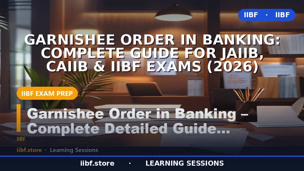 Garnishee Order in Banking: Complete Guide for JAIIB, CAIIB & IIBF Exams (2026)