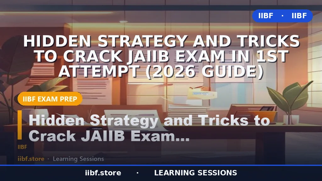 Hidden Strategy and Tricks to Crack JAIIB Exam in 1st Attempt (2026 Guide)