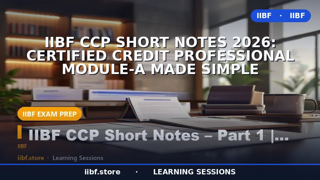 IIBF CCP Short Notes 2026: Certified Credit Professional Module-A Made Simple