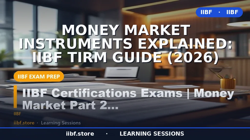 Money Market Instruments Explained: IIBF TIRM Guide (2026)