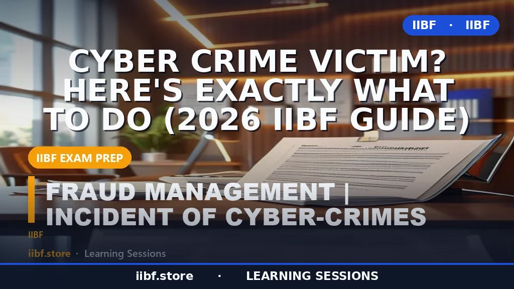 Cyber Crime Victim? Here's Exactly What to Do (2026 IIBF Guide)