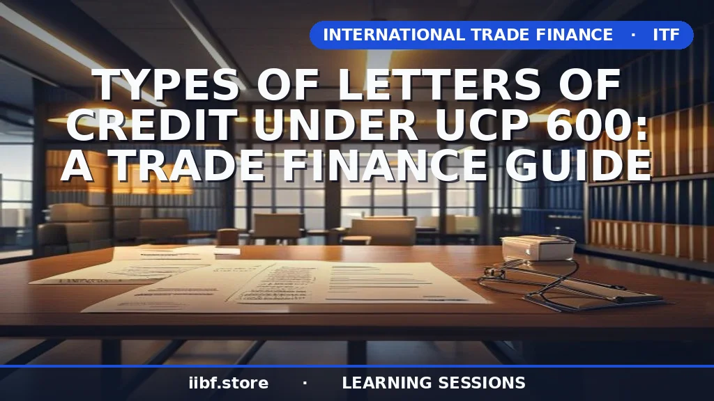 Types of Letters of Credit Under UCP 600: ITF Guide