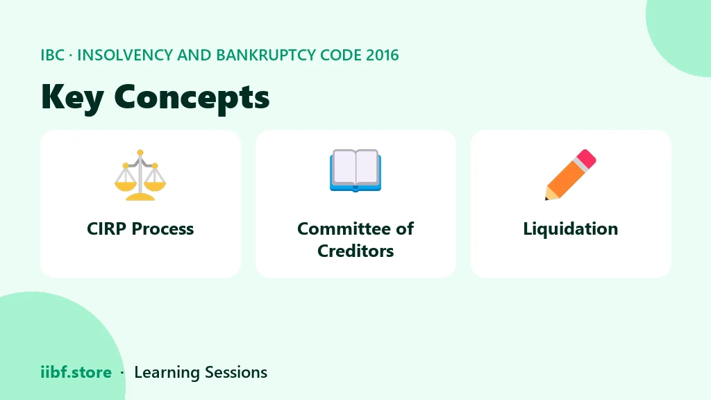Key Concepts — Insolvency and Bankruptcy Code 2016