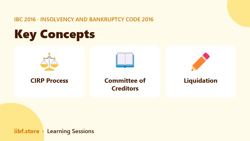 Key Concepts — Insolvency and Bankruptcy Code 2016