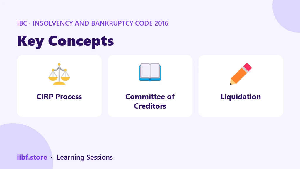 Key Concepts — Insolvency and Bankruptcy Code 2016