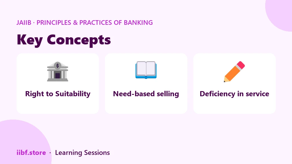 Right to Suitability, need-based selling and deficiency in service