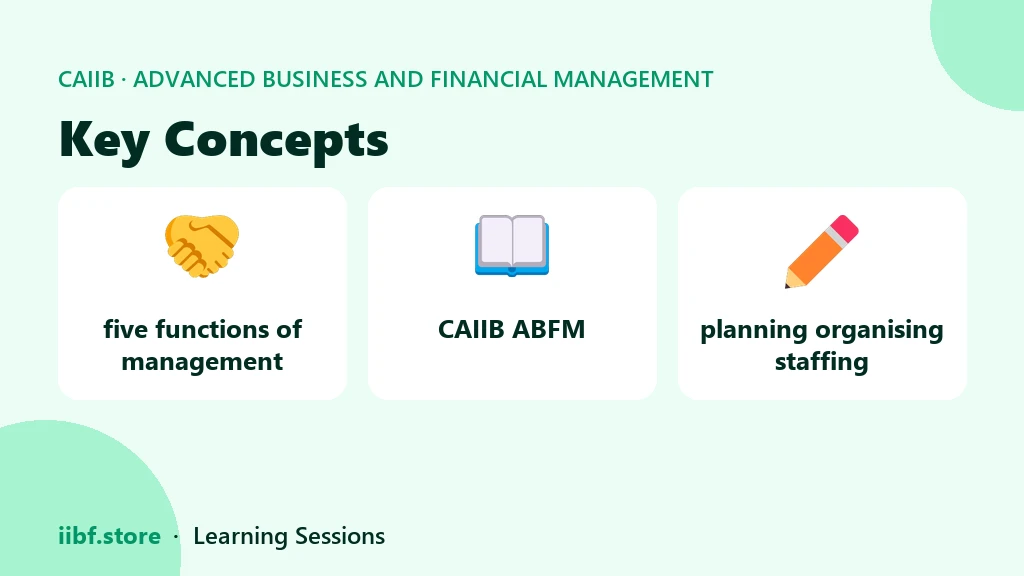 Key Concepts — Advanced Business and Financial Management