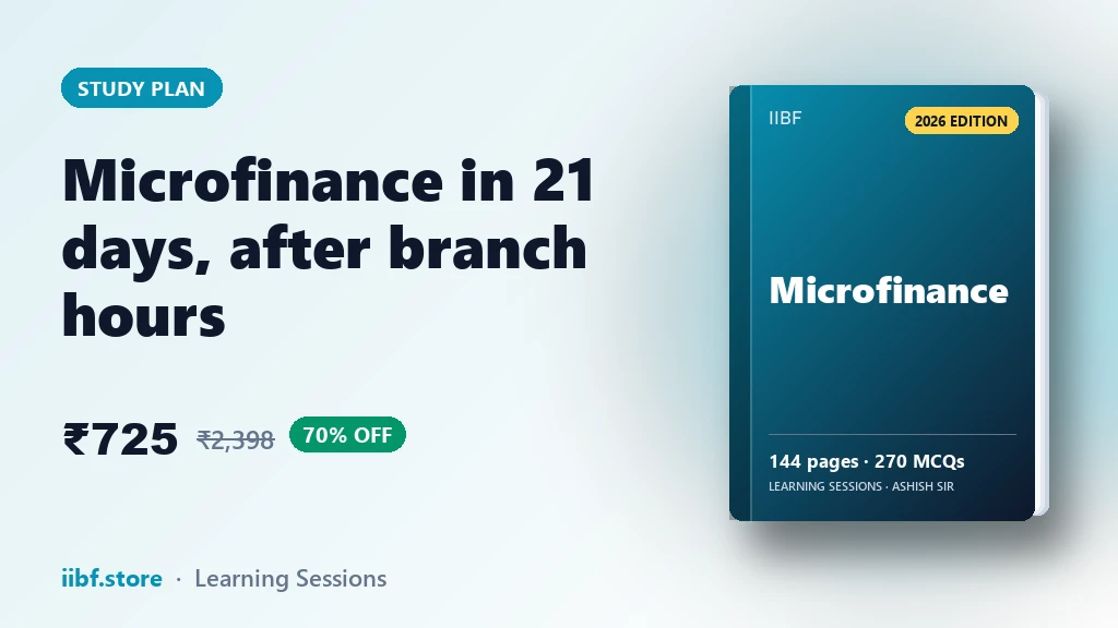 Microfinance Exam Study Plan for Working Bankers: 21 Days