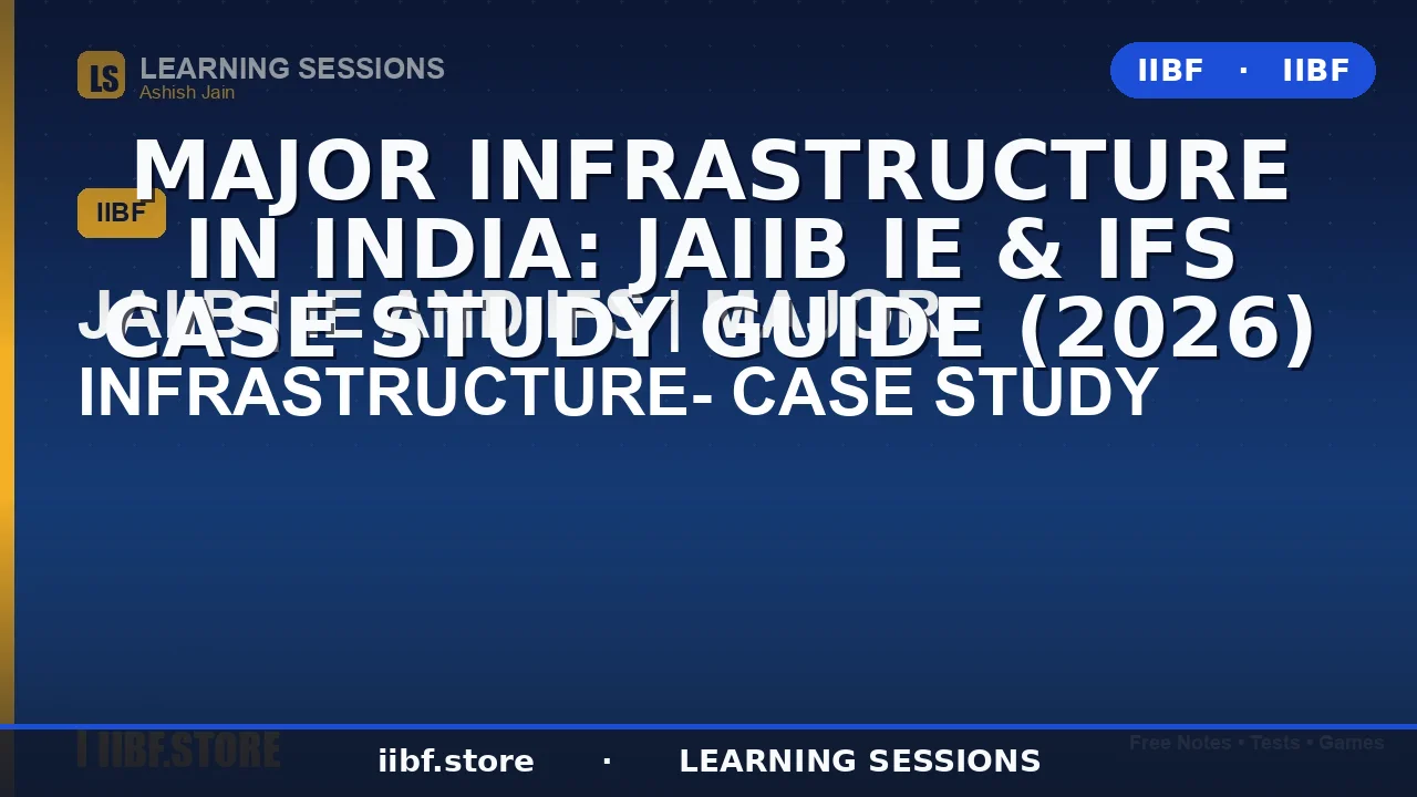 Major Infrastructure in India: JAIIB IE & IFS Case Study Guide (2026)