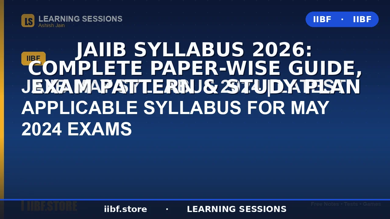 JAIIB Syllabus 2026: संपूर्ण पेपर-वार गाइड, परीक्षा पैटर्न और अध्ययन योजना