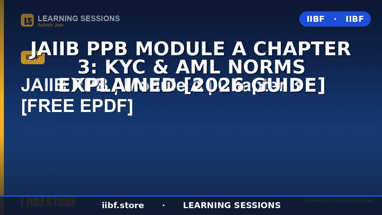 JAIIB PPB Module A Chapter 3: KYC & AML Norms Explained [2026 Guide]