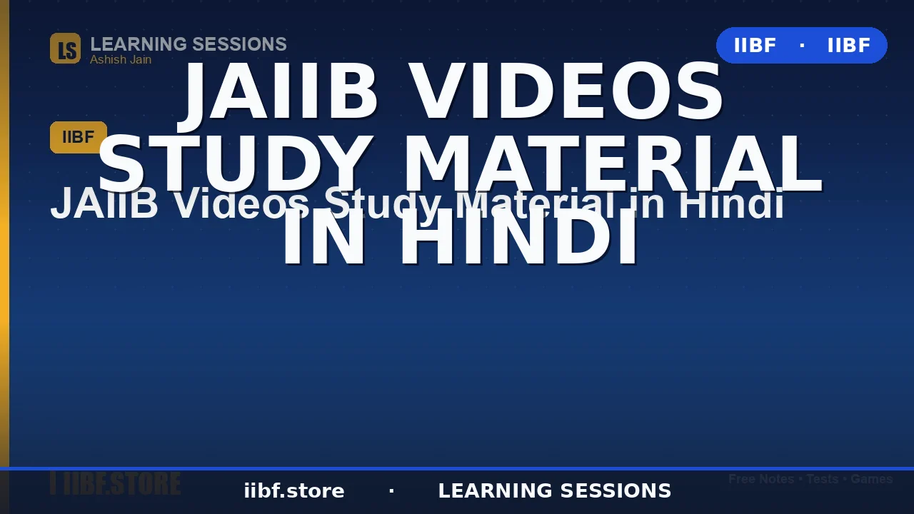 JAIIB Study Material in Hindi: Best Video Course Guide (2026)