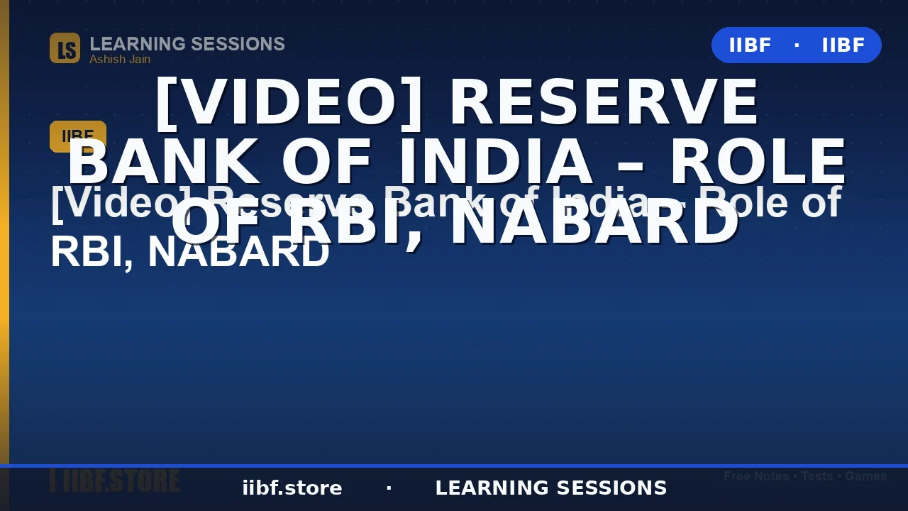 Role of RBI in Banking: Complete JAIIB Guide to Functions of the Reserve Bank